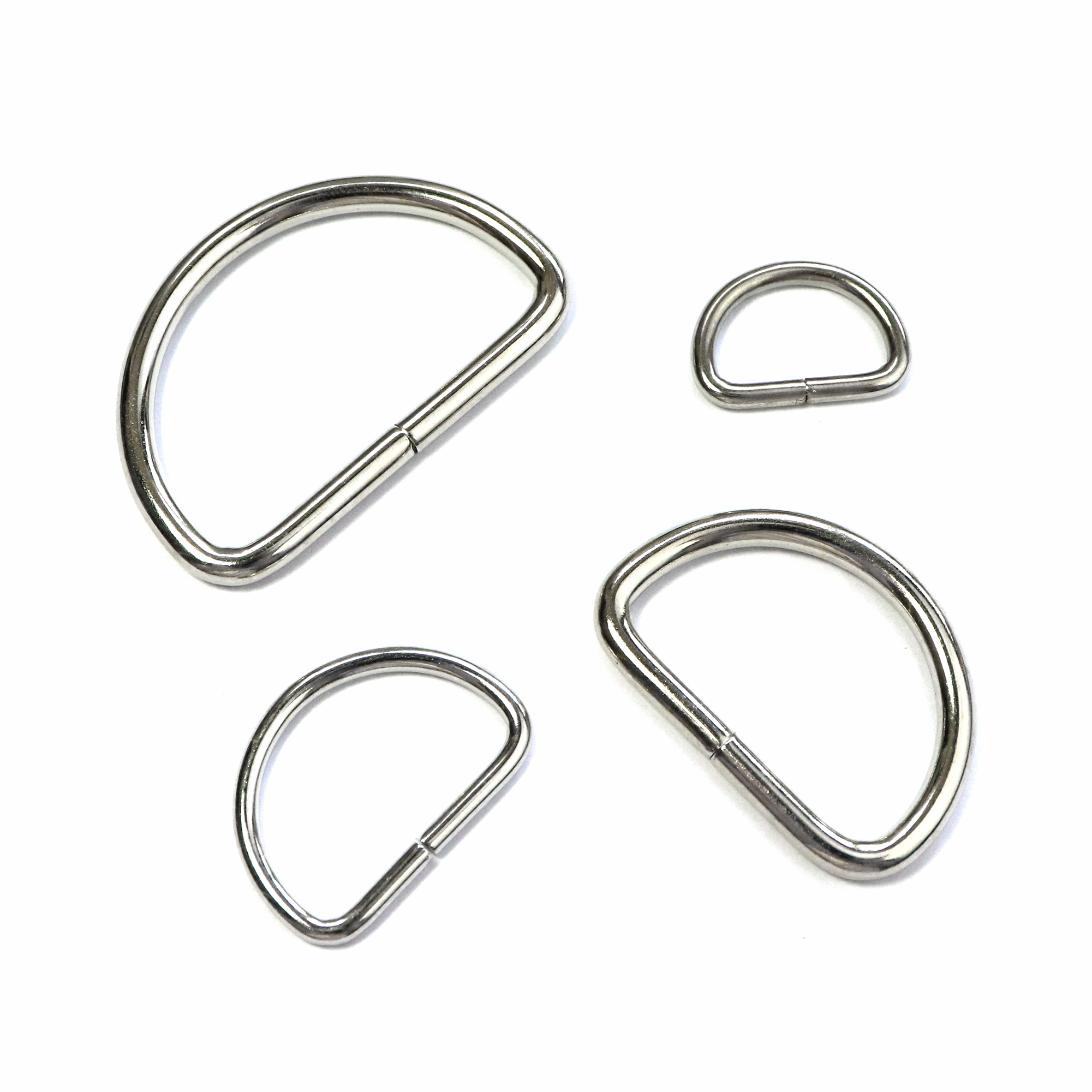 Metal D Ring Non Welded D-Rings Nickel Plated Silver 0.75 Inch (100 Pack) 